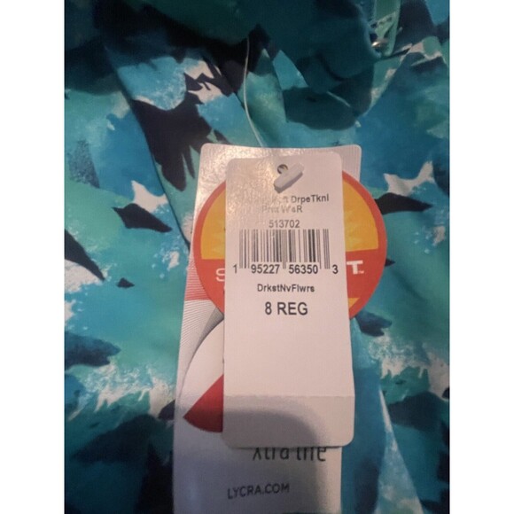 LL Bean Womens Shaping Soft-Drape Tropical Babydoll Tankini Swim Top Size 8 New - Picture 4 of 4